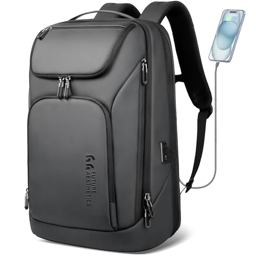 hk Business Smart Backpack for Men Anti-Theft for 17.3 Inch Laptop with USB Charging Port Water-Resistant Large Durable Compact 30L for Travel College Work-Deep Grey - color: Deep Grey