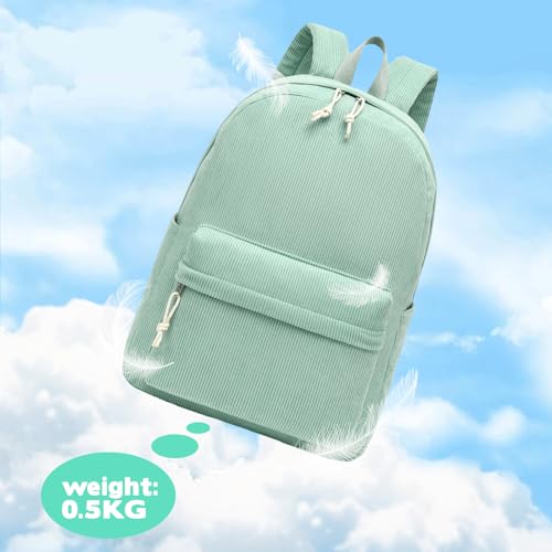 LEDAOU School Backpack for Teen Girls Elementary Middle School Bookbag Kids Backpacks Women Laptop Backpack Travel Daypack - color: Light Green