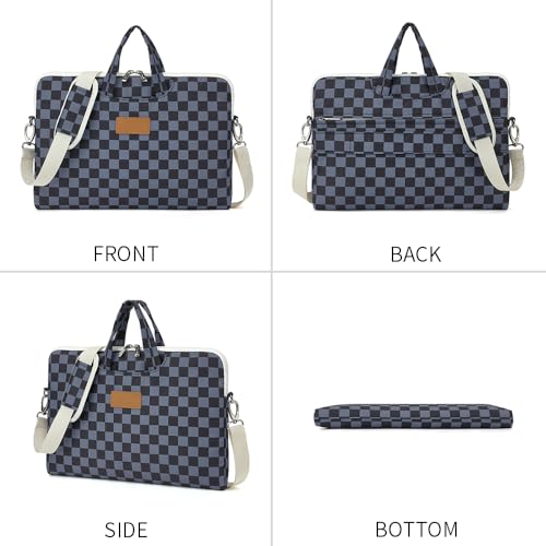 canvaslife Water Black Checker Pattern Laptop Shoulder Messenger Bag for 16 inch and 15.6 inch-16 inch Laptop - color: Black Checker