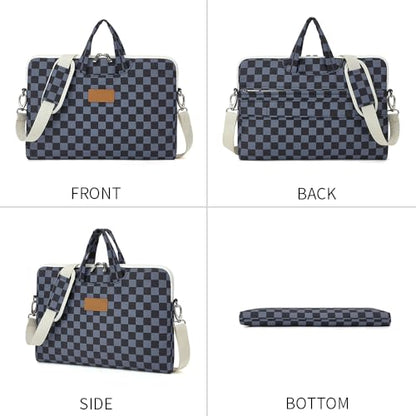 canvaslife Water Black Checker Pattern Laptop Shoulder Messenger Bag for 16 inch and 15.6 inch-16 inch Laptop - color: Black Checker
