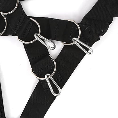 Weight Bearing Shoulder Strap, Nylon Resistances Strength Training Shoulder Bands Pulling Sled Harness Vest Bands with Pulling Strap for Football Workout - color: Black