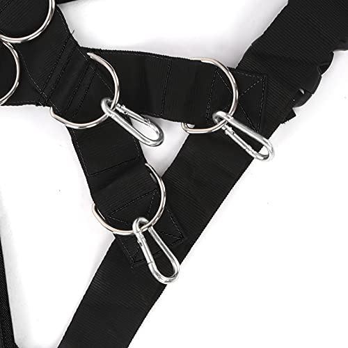 HERCHR Weight Bearing Shoulder Strap, Resistance Strength Training Shoulder Bands Pulling Sled Harness Vest Bands with Pulling Strap for Football Workout - color: balck