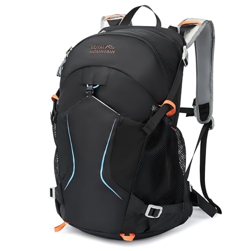 Hiking Backpack 30L Lightweight Waterproof Travel Daypack for Men Women Outdoor Camping Back pack for Cycling Running Sport - color: Black