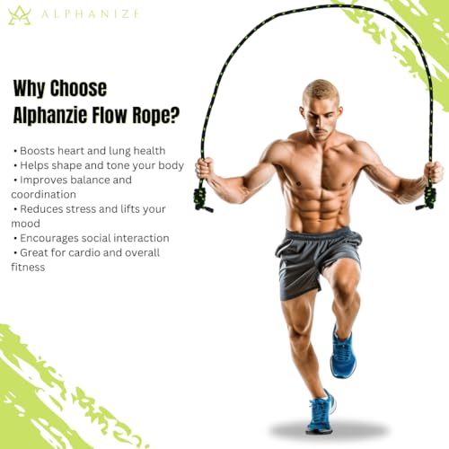 Flow Rope Exercise Jump Ropes for Home Gym Cardio - Jump Rope for Fitness for Men & Women - Boxing & MMA Full Body Workout