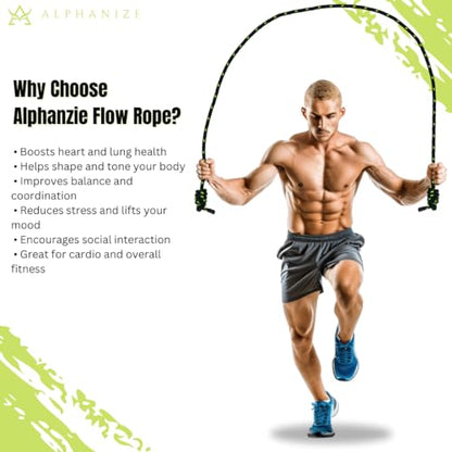 Flow Rope Exercise Jump Ropes for Home Gym Cardio - Jump Rope for Fitness for Men & Women - Boxing & MMA Full Body Workout