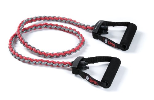 SPRI Braided Xertube Resistance Bands – Premium Exercise Band for Men & Women – Workout Equipment for Home Gym Fitness Training – Comfort Grip for Strength, Weights, and Resistance - style: MEDIUM