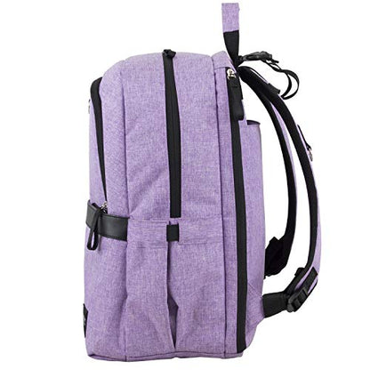 BODHI The Baby Athleisure Tech Diaper Bag Backpack with removable changing pad, Unisex, for Moms and Dads - Purple Chambray - color: Purple
