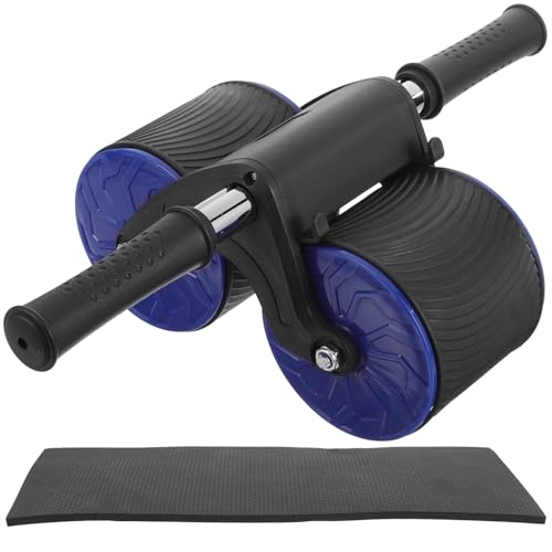 Lurrose Automatic Rebound Ab Wheel Roller with Pad, Abdominal Muscle Fitness Equipment for Household Core Training, Belly Exercising Disc for Stomach Workout and Strengthening