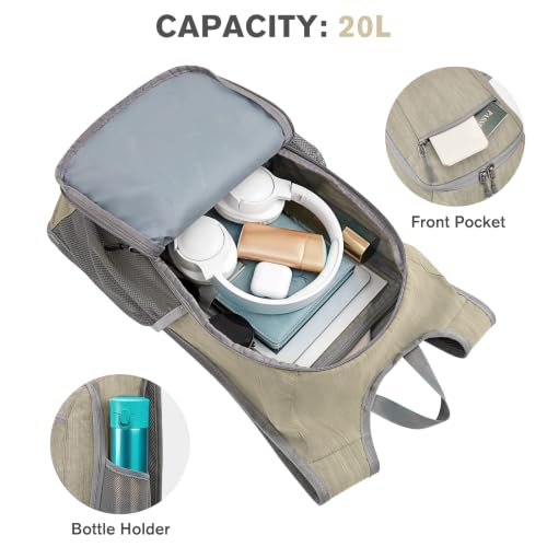 G4Free 10L/15L Hiking Backpack Lightweight Packable Hiking Daypack Small Travel Outdoor Foldable Shoulder Bag - color: Beige, size: 20L