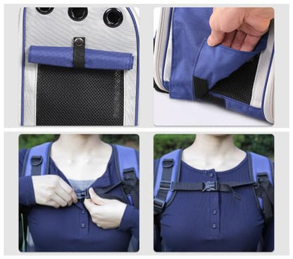 Cat Carrier Backpack Small Pet Carrying Bag with Breathable Mesh Collapsible Waterproof Cat Case for Hiking Camping Travel