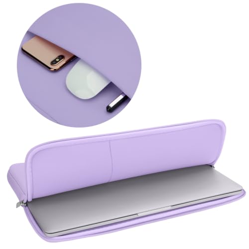 RAINYEAR 13 Inch Laptop Sleeve Compatible with 13.3" MacBook Air/Pro M1 M2 M3 M4 M5 A3449 A3240 A3113 A2681 A2338 Case Cover Bag with Front Pocket Accessories Pouch (Purple) - color: Purple, size: 13"