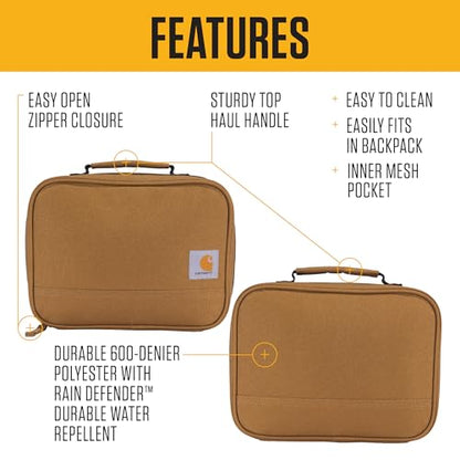 Carhartt Insulated Lunch Cooler For Men and Women, Fully Insulated Lunch Pale for Everyday Use, 4 Can (Brown) - color: 4 Can (Carhartt Brown)