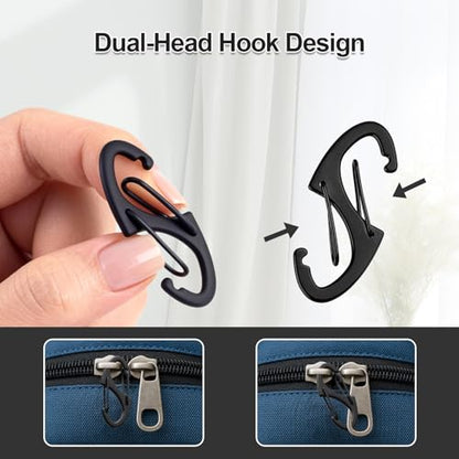 Zipper Lock Clips Anti Theft Buckle Durable Dual Opening Safety Zipper Pull Replacement - style: 12 PCS