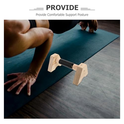 Wooden Push up Stands Parallettes Push up Bars with Non-slip Base Beech Wood Handstand Trainer Calisthenics Equipment for Men Home Gym Strength Training