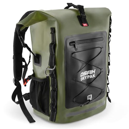 OSAH DRYPAK Waterproof Backpack Dry Bag 35L/55L/85L – Heavy Duty Roll-Top Hiking Backpack Sack Keeps Gear Dry for Travel, Kayaking, Boating, Camping, Rafting and Fishing - color: Green, size: 85L