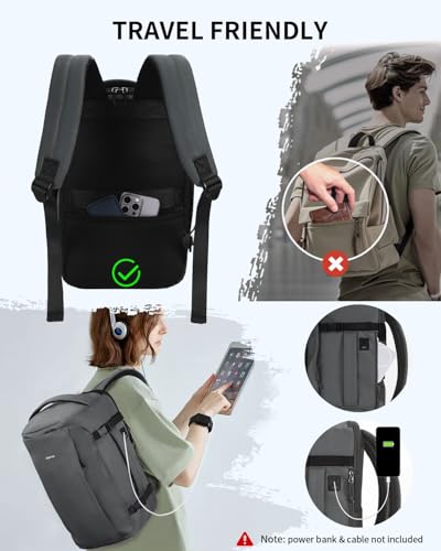 ECOHUB 30L Travel Backpack, Flight Approved Bag for Men & Women, Fits 17.3" Laptop, Weekend Daypack for Work, College & Trips, Grey - color: Grey