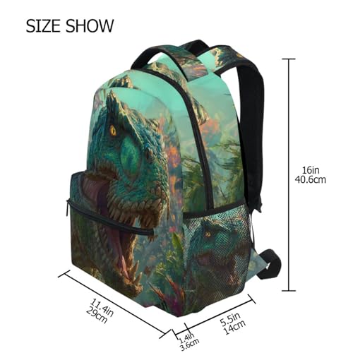 susiyo Jungle Dinosaur School Backpack Bookbag Lightweight College Back Pack Travel Camping Casual Daypack for Teens Girls Boys Women Men - color: Jungle Dinosaur