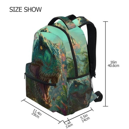 susiyo Jungle Dinosaur School Backpack Bookbag Lightweight College Back Pack Travel Camping Casual Daypack for Teens Girls Boys Women Men - color: Jungle Dinosaur