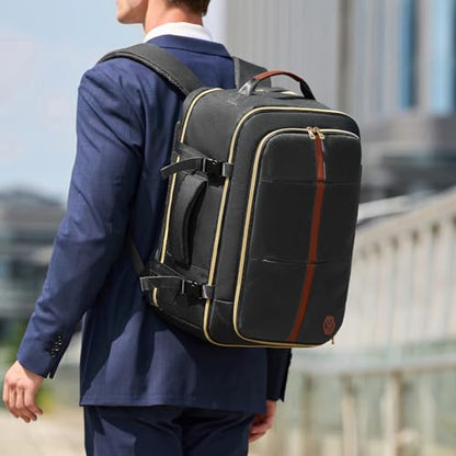 40L Travel Laptop Backpack for Women & Men, Airline Approved Carry On Luggage Overnight Bags, Waterproof Personal Item Bag, Weekender Essentials Backpacks Vacuum Backpack Black - color: Black