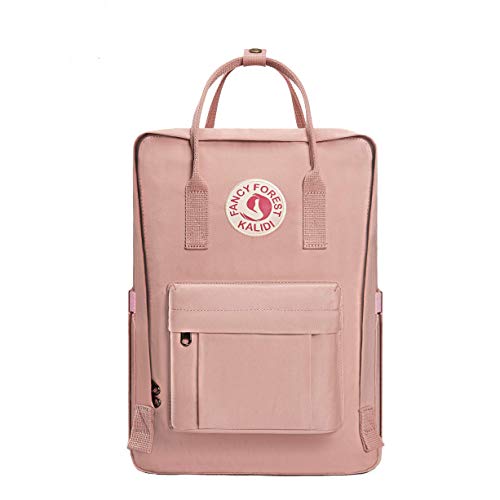 KALIDI Casual Laptop Backpack 15 Inches Classic Camping Rucksack Travel Outdoor Square Daypack College Hiking Gym Bag, Pink - color: Pink