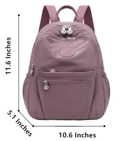 Mini Backpack Purse for Women Lightweight Nylon Casual Bag Small Daypacks for Work Travel (A Salmon) - color: A Salmon