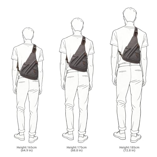 KouLi Buir Canvas Sling Bag - Small Crossbody Backpack Shoulder Casual Daypack Rucksack for Men Women - color: D.grey