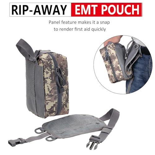 Molle First aid Kit pouch Empty ifak bag EMT Tactical Pouch for Med Rescue - color: ACU