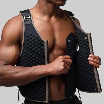 OMORPHO Men’s 20 lb G-Vest Icon Bundle, adjusts from 10 lb to 20 lb in increments with included G-Pack weight panels, low-profile, fully adjustable, comfort fit. Great for walking, hiking, running and training. - color: Luxe