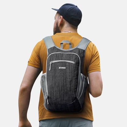 G4Free 15L Hiking Daypack Lightweight Travel Backpack Packable Outdoor Casual Foldable Shoulder Bag (Black) - color: Black