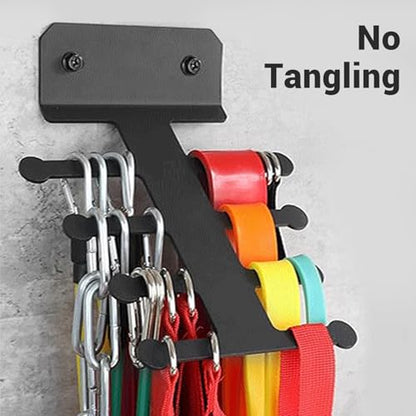 Pilipane Band Storage Rack Heavy Duty Wall Mounted Multifunctional Gym Equipment Organizer for Resistance Bands Jump Ropes Lifting Belts Carbon Steel 20.3 x 12.6cm