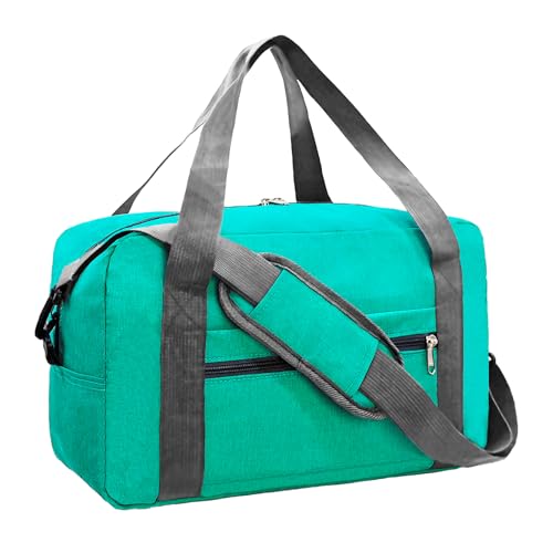15 Inch Small Carry On Bags for Airplanes Spirit Airlines Personal Item Bag Underseat Foldable Travel Duffle Gym Bags for Women Men(20L,Teal) - color: Teal, size: 20L