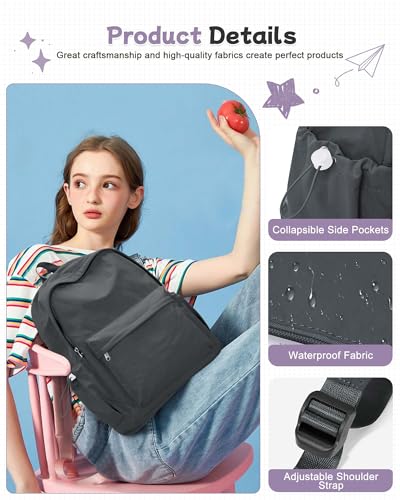 BJLFS Grey Backpack for School Women Girls, Waterproof Bookbag Cute High School Back Pack for Men Teen Boys, Lightweight Travel College Backpack Mochilas Escolares para Casual Daypack Rucksack - color: Grey