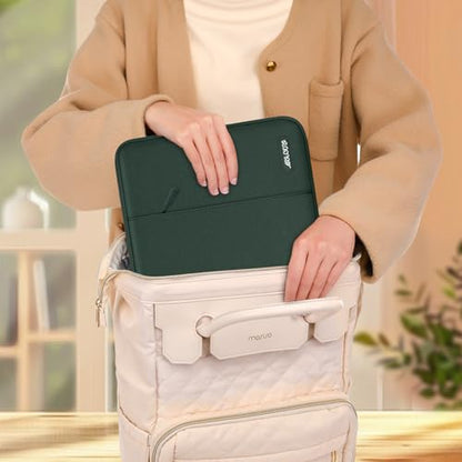 MOSISO Laptop Case 12.3 inch, 11.6-12.3 inch Laptop Sleeve Compatible with MacBook Air 11.6, Acer HP Dell Lenovo Samsung, Surface Pro, Polyester Vertical Computer Sleeve Bag with Pocket,Midnight Green - color: Midnight Green, size: 12.3 inch
