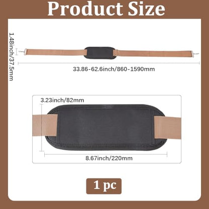 GORGECRAFT Shoulder Strap with Thick Padded 156cm Universal Replacement Laptop Shoulder Strap Adjustable Purse Straps with Buckles for Crossbody Briefcase Computer Messenger Bag Luggage Duffel Camera - color: Camel
