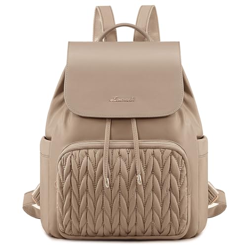 LOVEVOOK Mini Backpack for Women,Small Backpack Purse for Travel Work Cute Backpack Daypack With Anti-theft Pocket Mini Bag for Daily College Shopping - color: Khaki, size: 13 inch