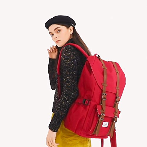KAUKKO Travel Laptop Backpack, Outdoor Rucksack, Causal backpack Fits 15.6"(Nylon Red2pc) - color: Nylon Red [2pcs], size: Large
