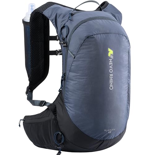 N NEVO RHINO 17L Hydration Backpack with 500ml/17oz Soft Flask for Men & Women, Lightweight Hiking Backpack, Water Backpack for Hiking, Camping, Traveling - color: Blue