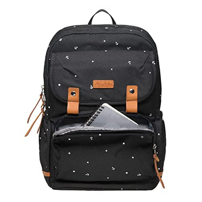 KAUKKO Laptop Backpack for Unisex Casual Daypack Fits 15.6" Laptop (09-BLACK) - color: 09-black