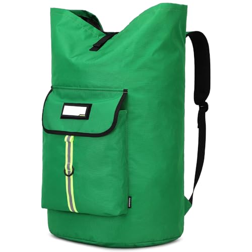 Extra-Large Heavy Duty Laundry Bag Backpack - Drawstring Closure (Grass Green) - color: Grass Green Laundry Backpack