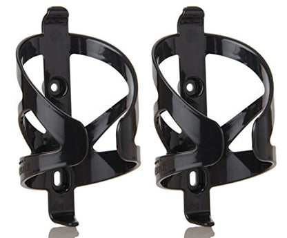 Bike Water Bottle Holder & Bottle Combo – 2-Pack 22 oz Sports Squeeze Bottles with Pull Top Cap & Easy-Install Bike Cage – Made in USA – 50 Strong Brand - color: Black Cage 2-Pack