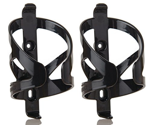 Bike Water Bottle Holder & Bottle Combo – 2-Pack 22 oz Sports Squeeze Bottles with Pull Top Cap & Easy-Install Bike Cage – Made in USA – 50 Strong Brand - color: Black Cage 2-Pack