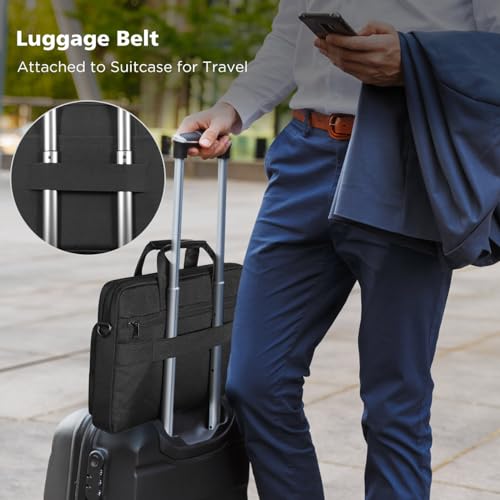 NIDOO 13 Inch Laptop Briefcase Shoulder Bag Sleeve for 14" MacBook Pro M3 M2 / 13.6" Macbook Air / 13.5" Surface Laptop 5 4/14" IdeaPad Flex 5 / ThinkPad E14 T14 / HP Pavilion x360 / Latitude 7440 - color: Black, size: 13 - 14 inch