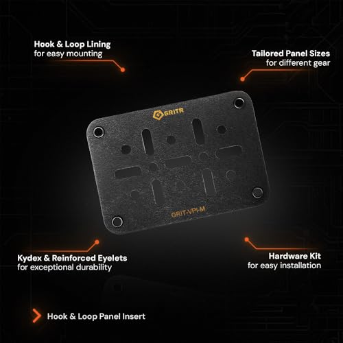 GRITR Kydex Hook & Loop Panel Insert/Adhesive Loop Sheets – Tactical & Military Gear Organizers for Holsters, Mag Carriers, Knife Sheaths, Flashlights, and More - style: Medium