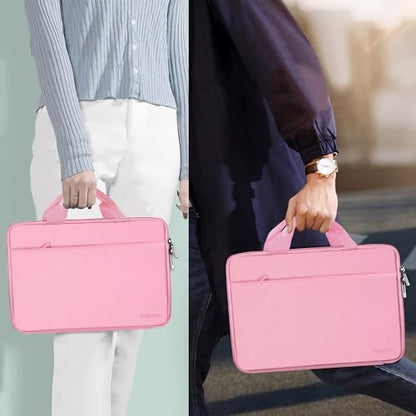 Hseok Laptop Case 13.3-14 inch Sleeve, TSA Computer Handbag Water-Resistant and Shockproof Bag Compatible with MacBook Pro/Neo 14", Mac Air/Pro 13.3" and 13"-14" Notebooks Chromebooks,Pink - color: Pink