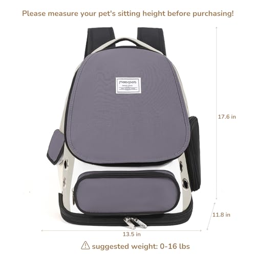 Cat Backpack Carrier, TSA Airline Approved Pet Travel Bag for Small Medium Dogs, Ventilated Hiking Camping Backpack for Cats, Kitten and Puppy up to 18 lbs, Gray Mesh - color: Gray Mesh