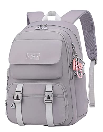 JiaYou Teen Girls Casual Backpack High Middle School Daypack Women Daily Travel Laptop Bag (2# Grey, 26 Liters) - color: 2# Grey