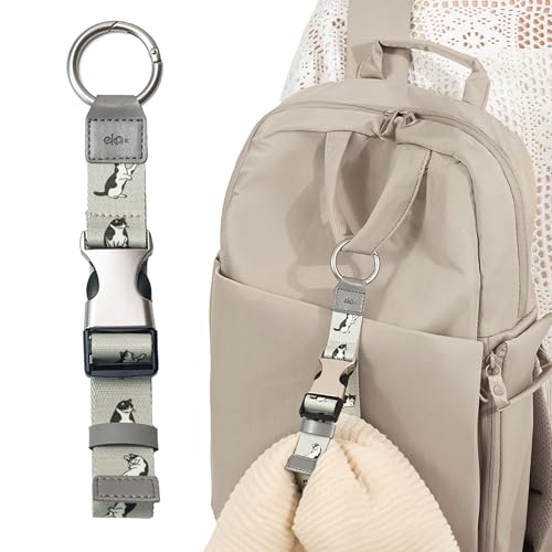 Add-a-Bag Luggage Strap, Adjustable Travel Carry Strap with Ring Hooks & Buckle, Heavy-Duty Bag Holder & Jacket Gripper, Luggage Straps/Luggage Belt, Travel Clip for Carry-On Suitcase & Backpack - color: Tuxedo Cat