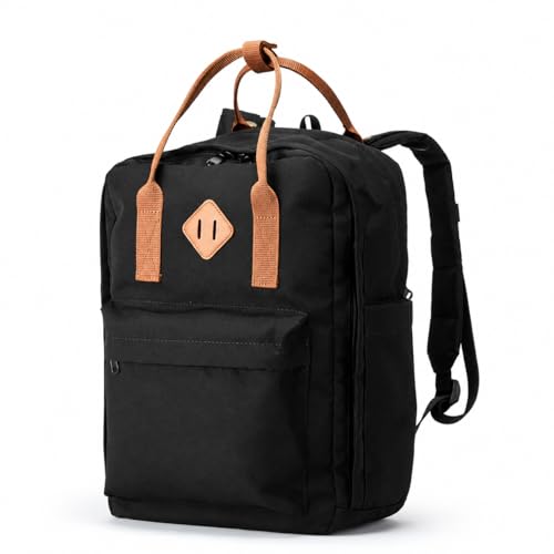 Travel Backpack for Women & Men, Laptop Backpack Fits 15.6 Inch Laptop, Water-Resistant Durable Computer Bag for Work, College & Daily Commute (Black) - color: Black