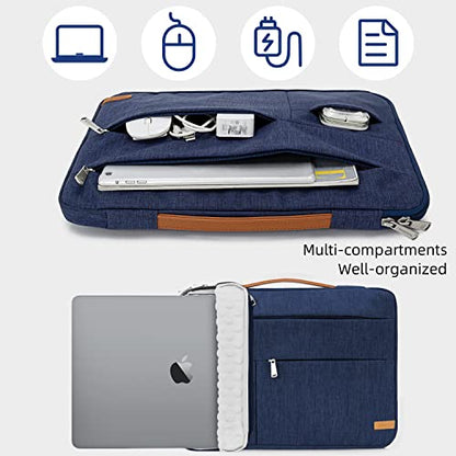 KINGSLONG 14 inch Laptop Sleeve Bag, Slim Shockproof Handbag, Computer Carrying Case Cover Compatible with MacBook Air/Pro,Acer Asus Dell HP Blue - color: Blue, size: 14 inch