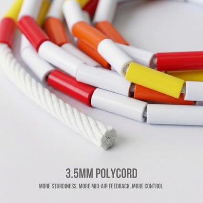 Pro-Grade Beaded Jump Rope for Beginners - color: White/Red/Orange/Yellow